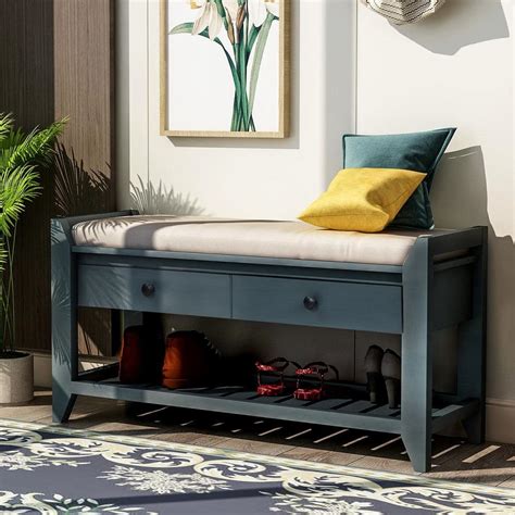 Transform Your Entryway with a Stylish Blue Bench - Shop Now!